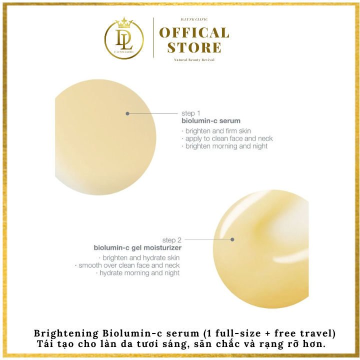 Brightening Biolumin-c serum (1 full-size + free travel) - Tái tạo cho làn da tươi sáng, săn chắc và rạng rỡ hơn.