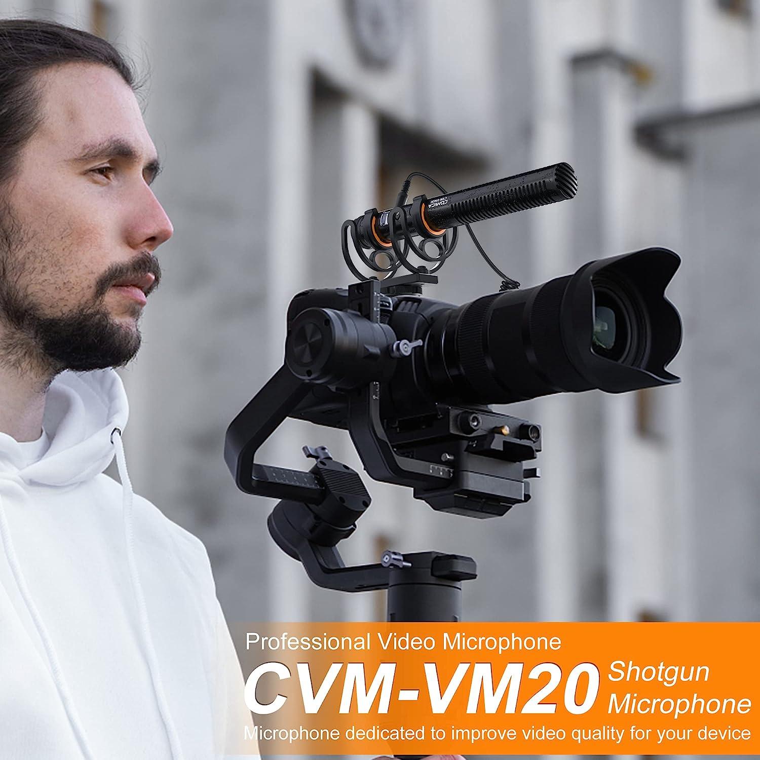 ROGTZ Micro Comica CVM-VM20 Mic Shotgun định hướng cho điện thoại, máy ảnh, máy tính laptop, làm vlog, phỏng vấn, ASMR mukbang - Hàng Nhập Khẩu