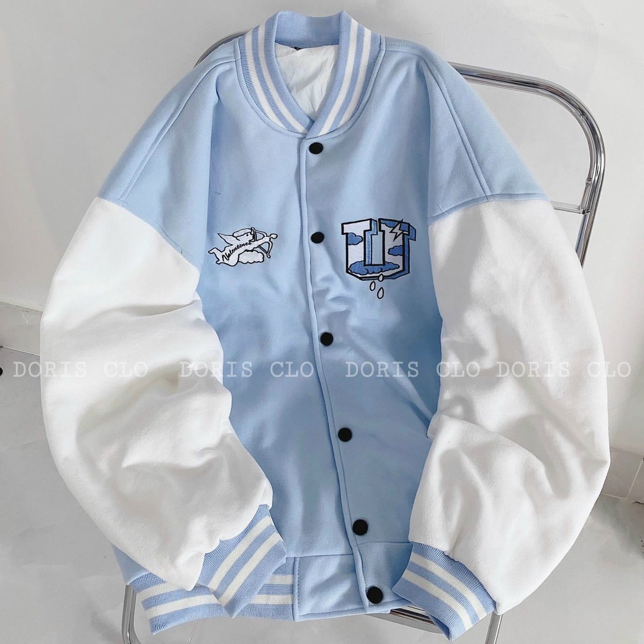 Hình ảnh Áo Khoác Cardigan Chất Nỉ Ulzzang Unisex, Áo khoác nỉ varsity jacket Hot Trend Undertrap - Áo Bomber Jacket Nỉ UNDERTRAP chữ U, Áo khoác bomber jacket nam nữ hình in undertrap chất nỉ cotton cao cấp