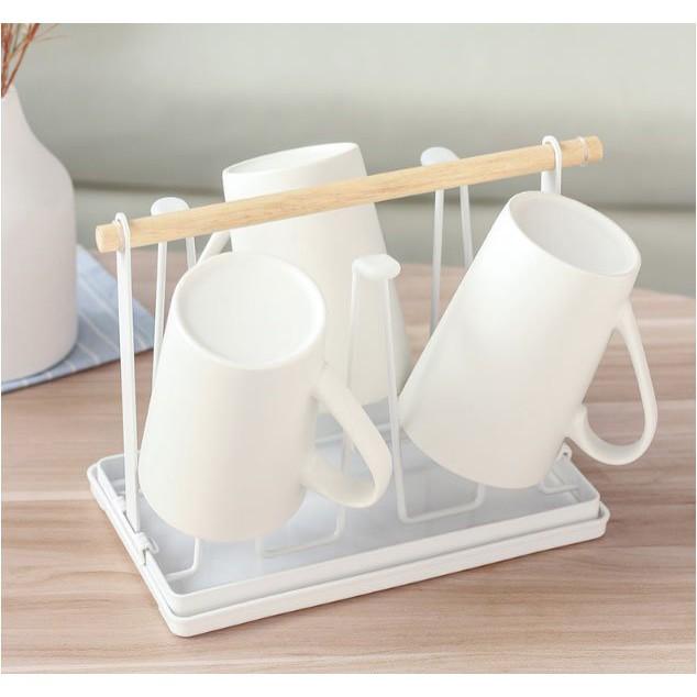Khay úp cốc- Khay úp ly- Giá úp cốc - kệ úp ly cao cấp kèm khay hứng nước bằng thép sơn tĩnh điện - KC01