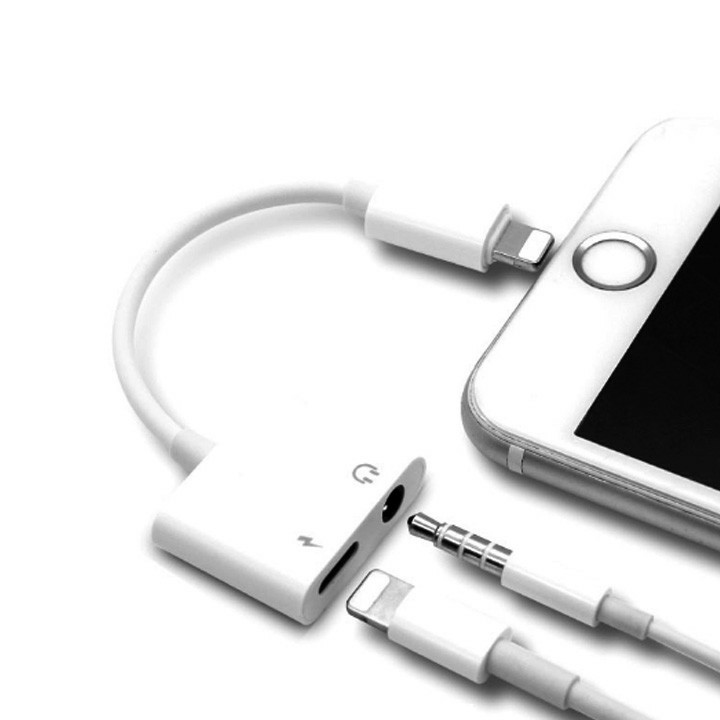 cáp chuyển đổi tai nghe 2 đầu vừa sạc vừa nghe iphone ipad - jack chuyển đổi tai nghe từ lightning sang cổng loa 3.5mm dùng bluetooth