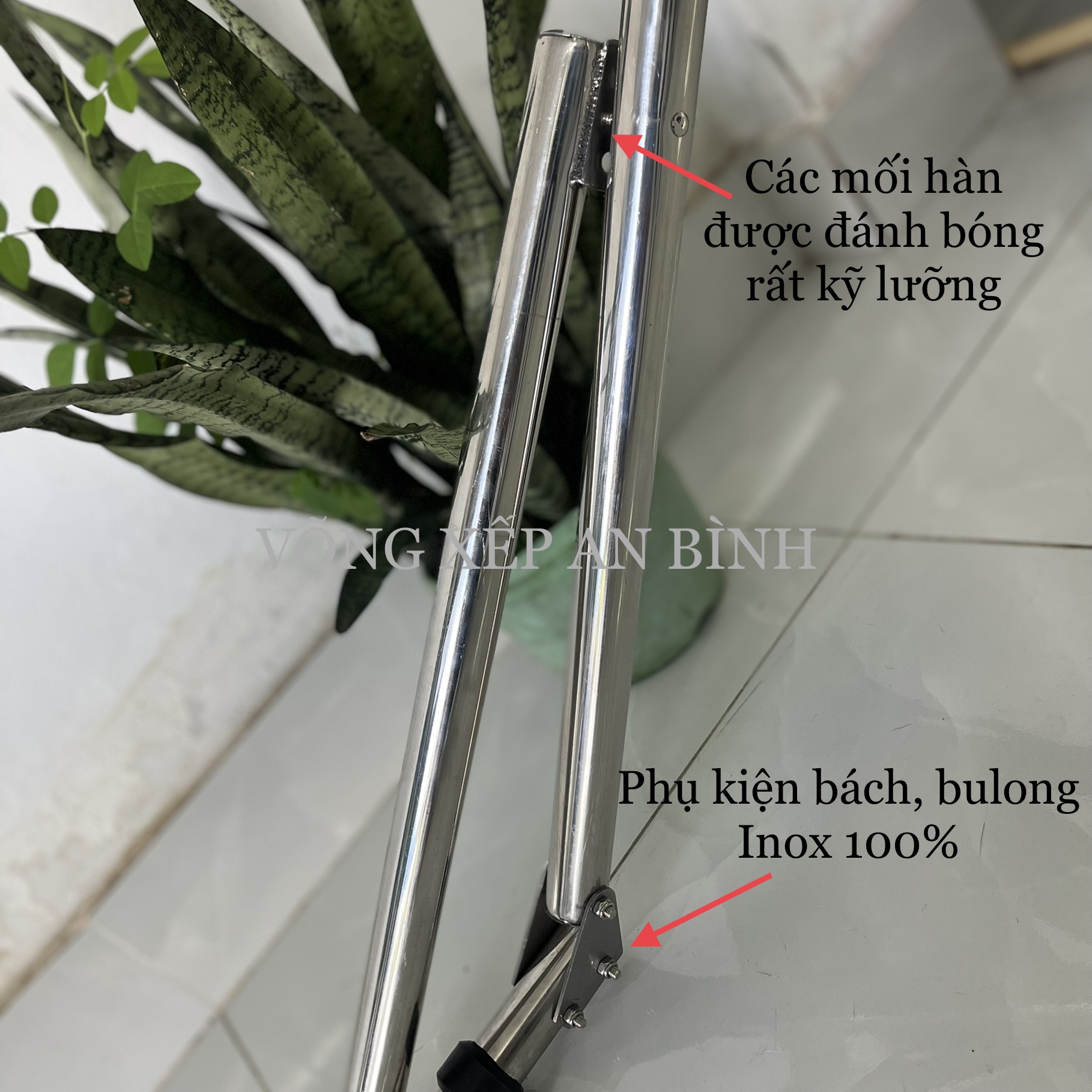 Bộ võng xếp inox An Bình ống fi32 tải trọng 250kg INT hàng nguyên thùng