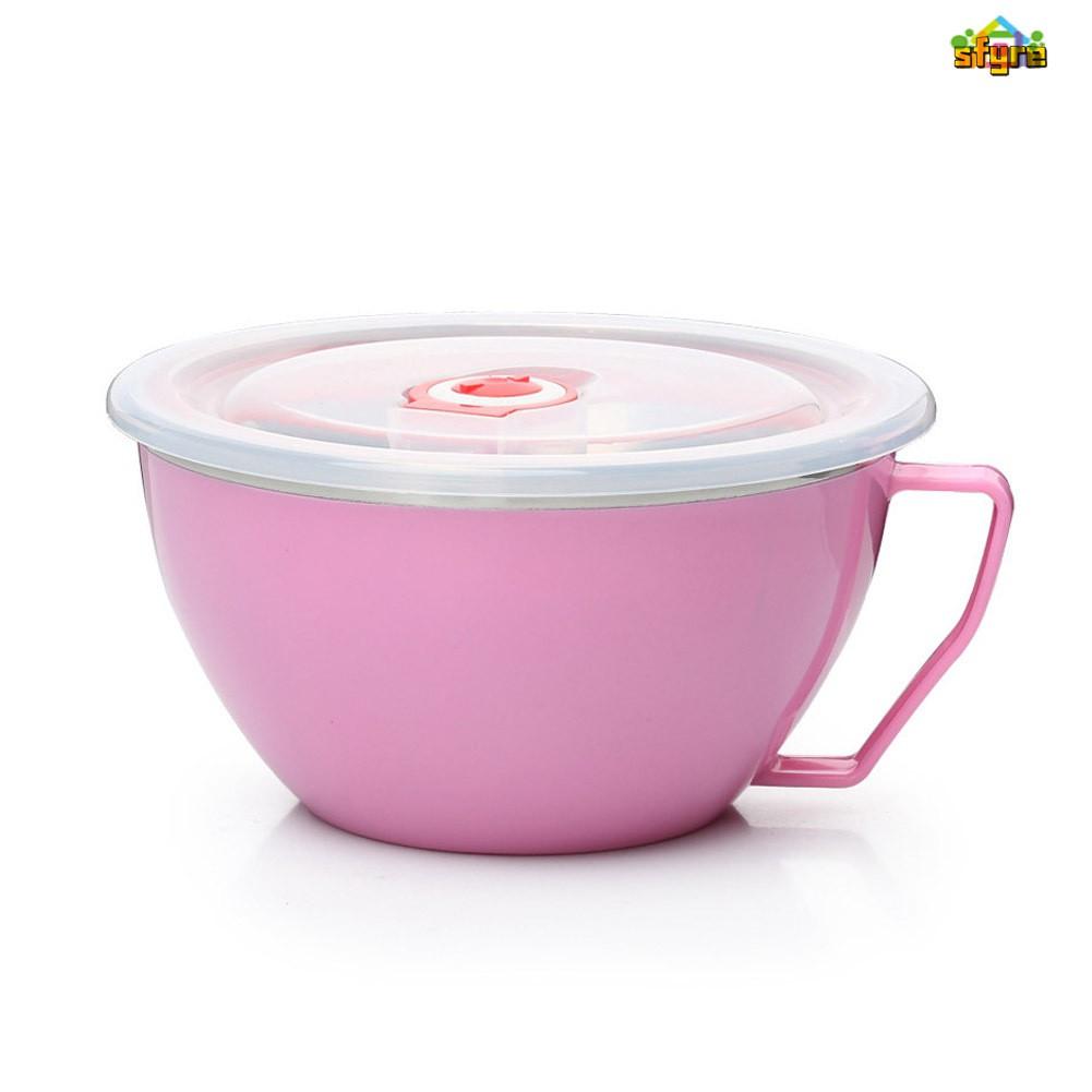 Tô Đựng Mì Bằng Thép Không Gỉ Có Tay Cầm Chống Tràn 600ml