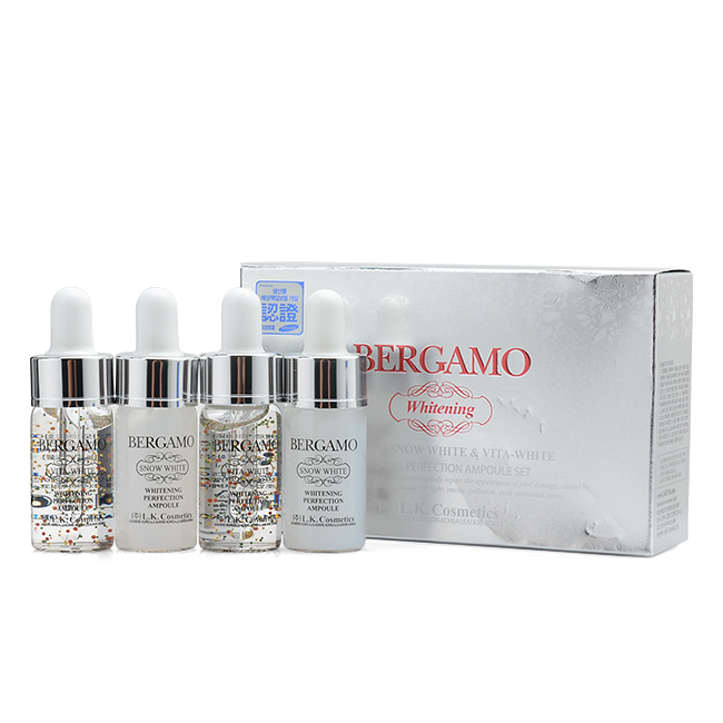 Set 4 chai Siêu tinh chất dưỡng trắng da Bergamo Viva White Whitening Perfection Ampoule Set 13ml x4