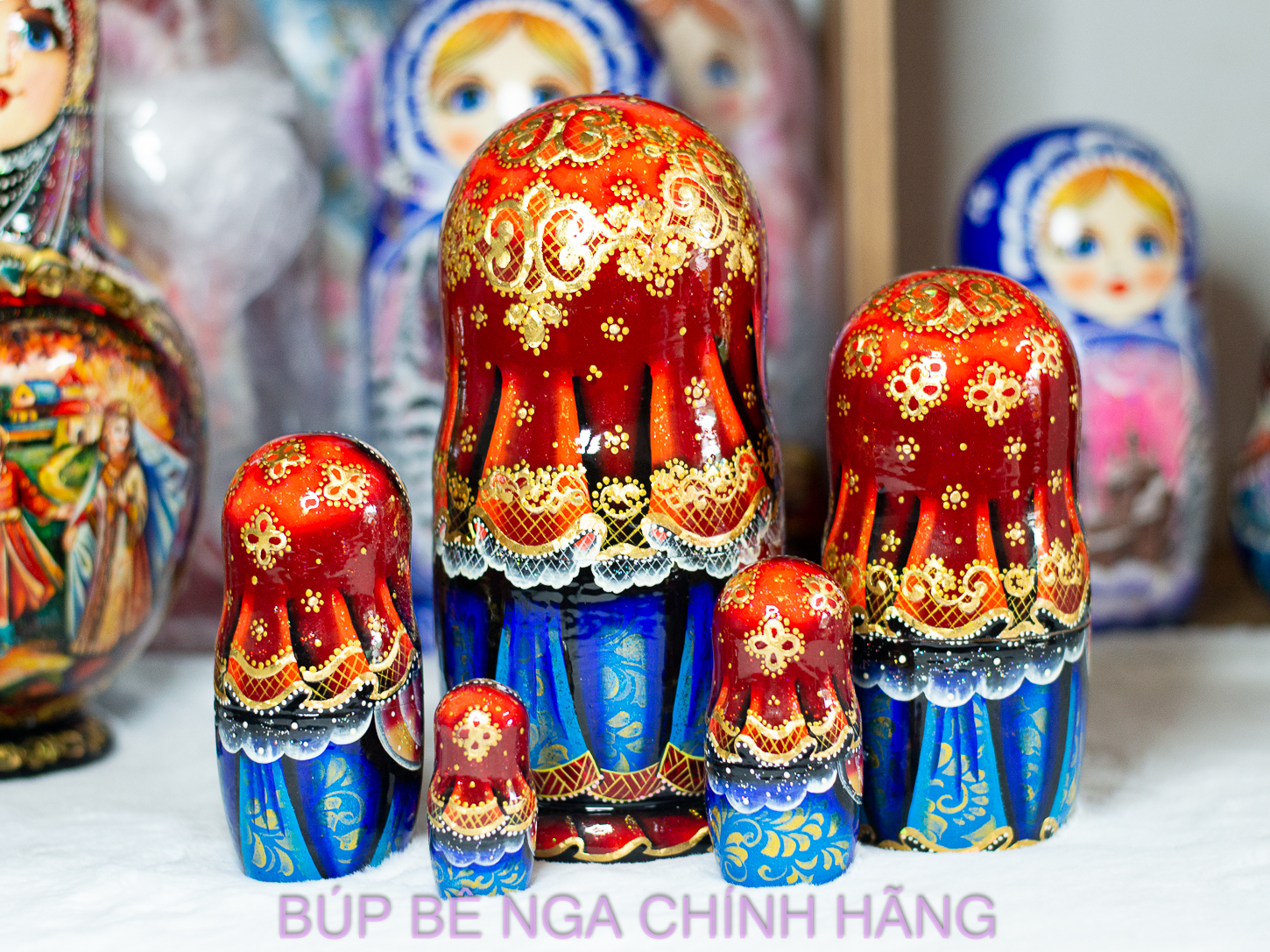 BỘ BÚP BÊ NGA MATRYOSHKA CAO CẤP 5 LỚP 18CM "CÔNG CHÚA TUYẾT"