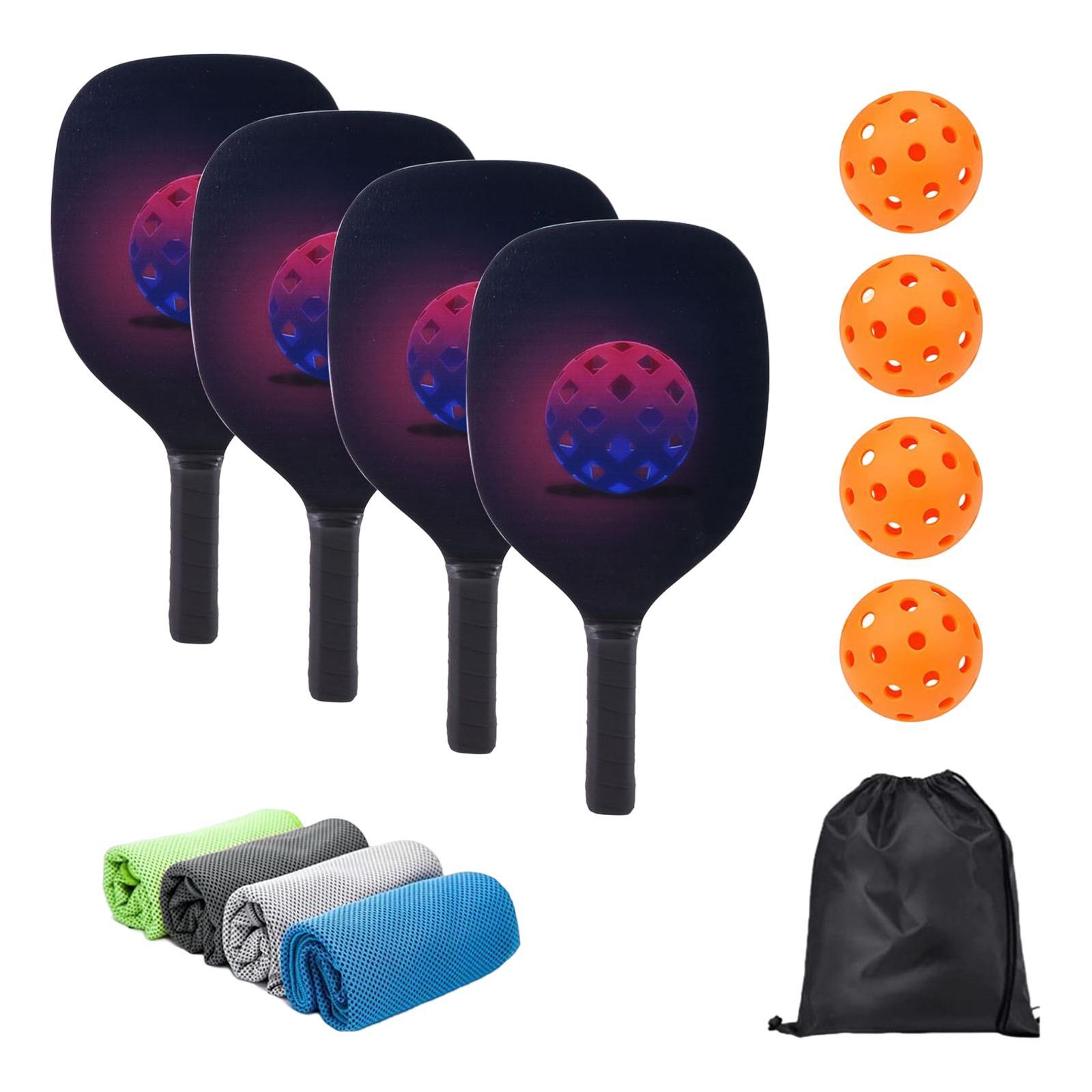 Pickleball Paddles Set Rackets Storage Bag Comfort Grip for Women Indoor Men
