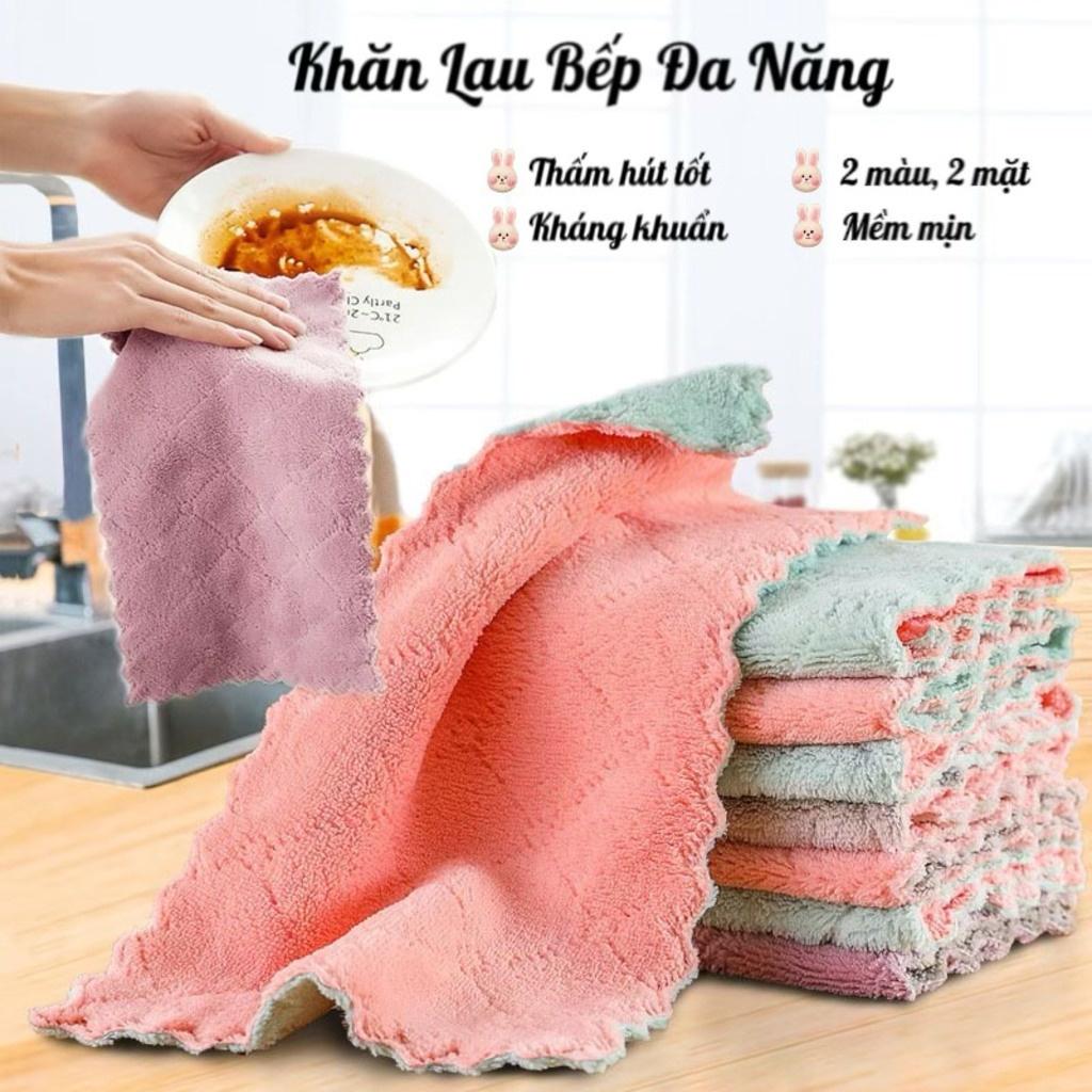 COMBO 10 Khăn (TO DÀY) Khăn lau bếp đa năng 2 mặt kháng khuẩn