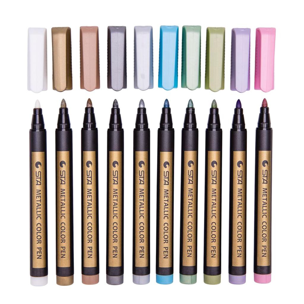 10 Colors Metallic Marker Pen For DIY Painting Drawing Album Card Making