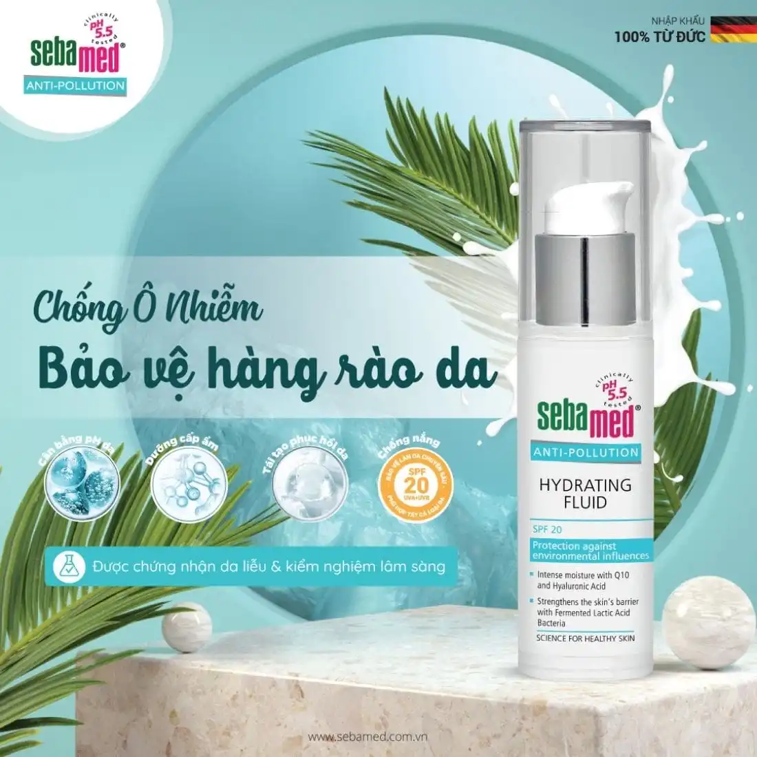 Sữa dưỡng cấp ẩm bảo vệ da SPF20 Sebamed pH5.5 30ml