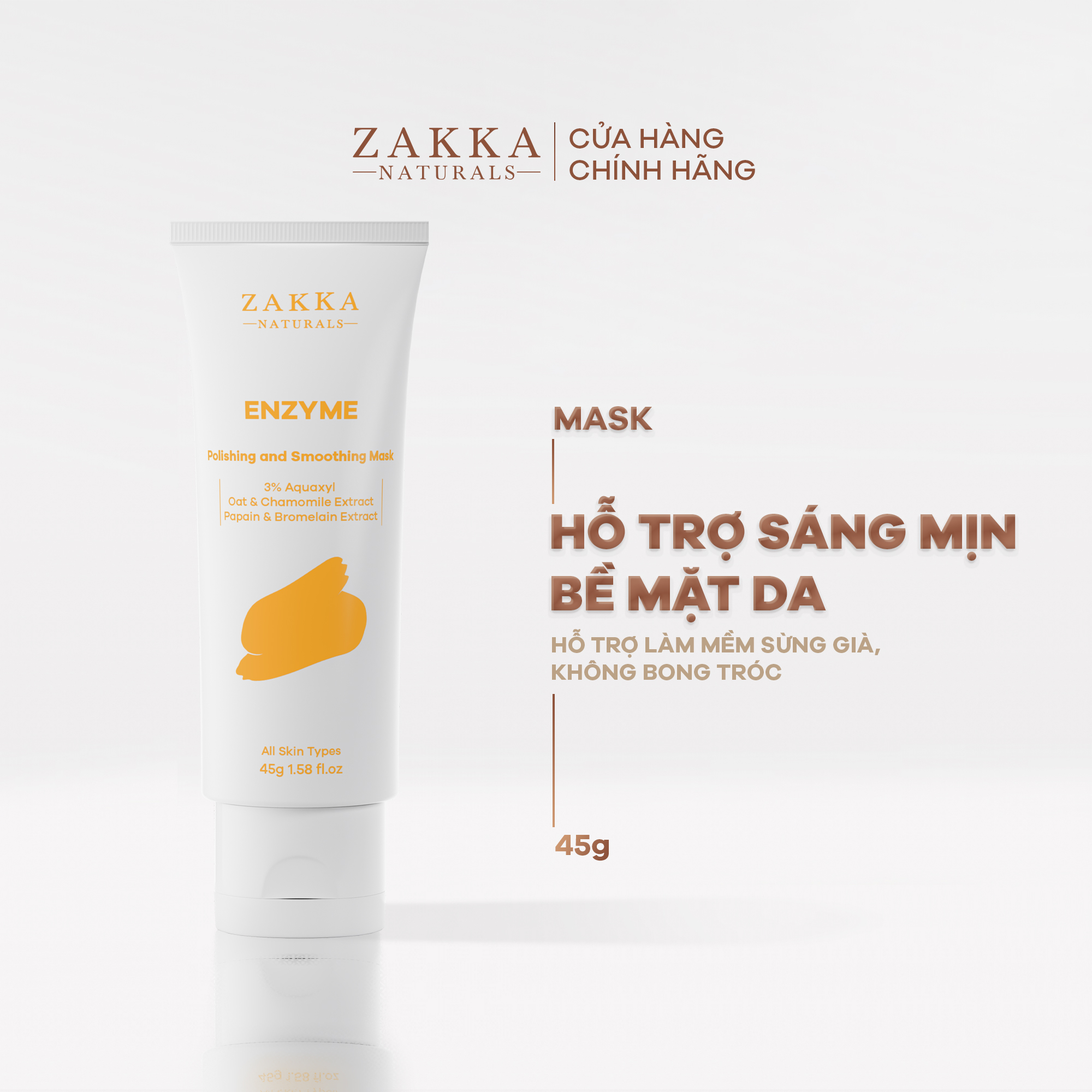 Mặt Nạ Enzyme Zakka Naturals tẩy da chết sinh học Enzyme Polishing and Smoothing Mask 45g