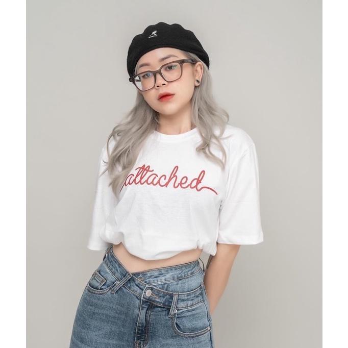 Áo thun nữ in chữ đỏ chất cotton phom suông rộng trẻ trung