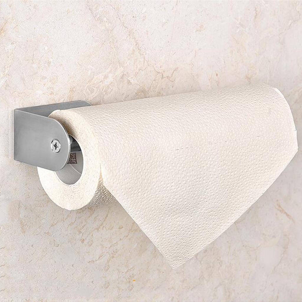 2 pcs Stainless Wall Mounted Paper Towel Roll Holder Kitchen Storage 26cm