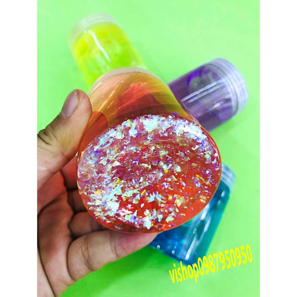 SLIME hình tròn trụ KIM TUYẾN THUỶ TINH 6 màu Slam kiến tạo lạ lùng ấn tượng