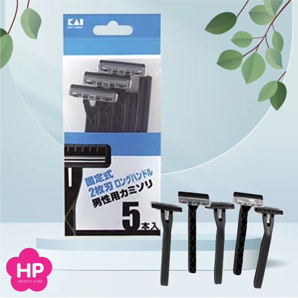 Dao Cạo Râu 2 Lưỡi Kép LUF-20P Kai Razor 0744-GA0025 (Set 5 Cây)