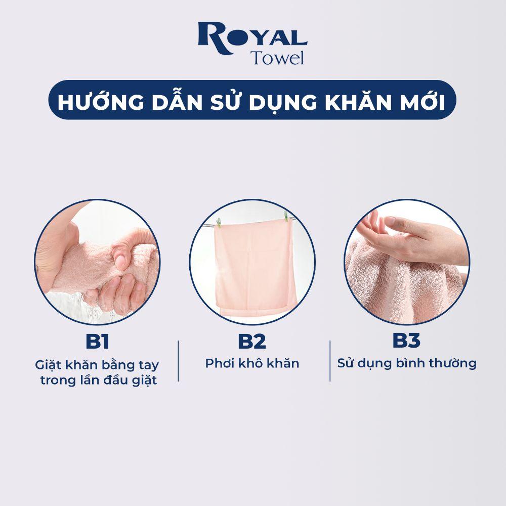 Bộ 3 khăn tắm gội mặt sợi tre mềm mại siêu thấm hút Royal Towel