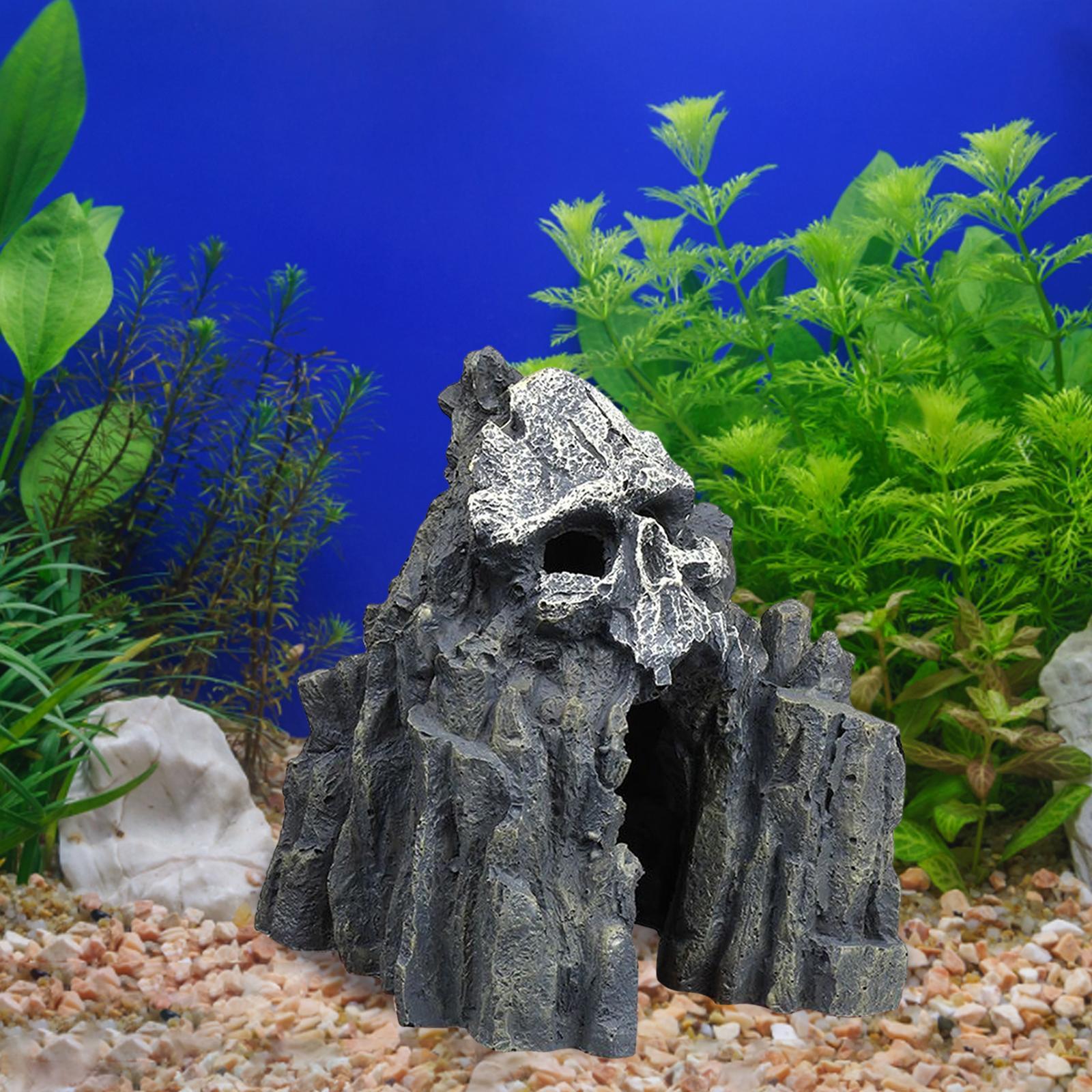 Skull Mountain Decor Rock Cave Aquarium Decoration Landscape Supplies Stone