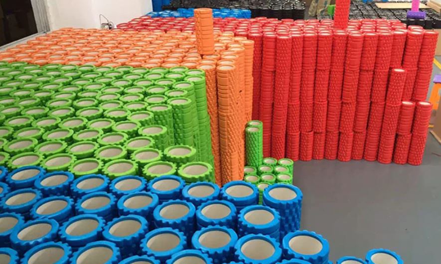 Bộ Sản Phẩm Con Lăn Massage Tập Yoga gai 33cm kèm Thanh lăn massage 5 bóng gai Yoga Cao Cấp