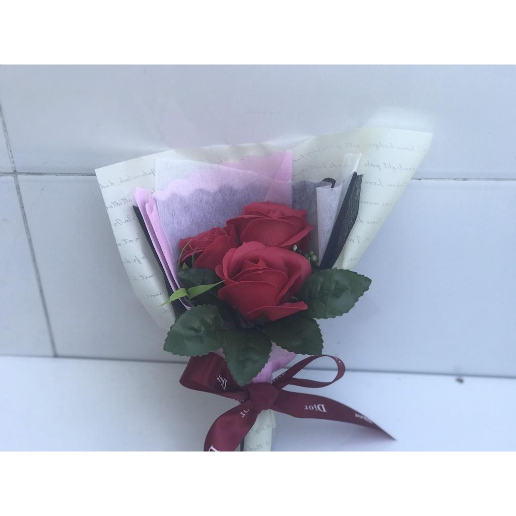Hoa sáp - Hoa hồng sáp thơm bó KÈM TÚI GIẤY