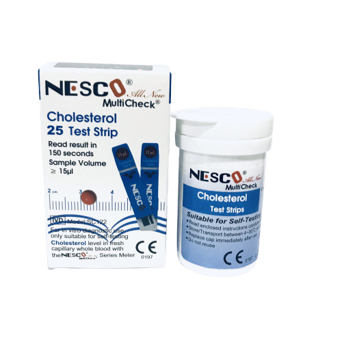 Combo 25 Que thử Cholesterol (Mỡ máu)  + 25 Kim lấy máu Máy 3 trong 1