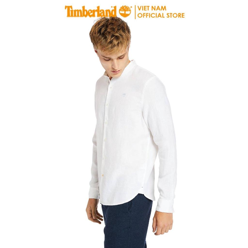 Áo Sơ Mi Nam Dài Tay Linen Korean Màu Trắng/ Xanh Đậm Timberland TB0A24MP