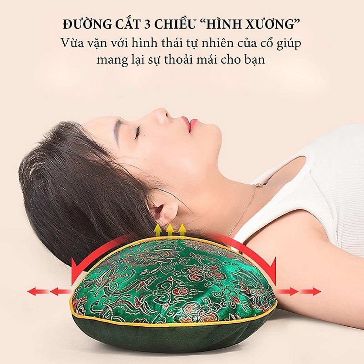Gối Ngải Cứu Cổ Vai Gáy Cắm Điện Sưởi Ấm Giúp Giảm Đau Vai Gáy Cổ, Gối Kê Cổ Thảo Dược Hương Thơm Giao Màu Ngẫu Nhiên