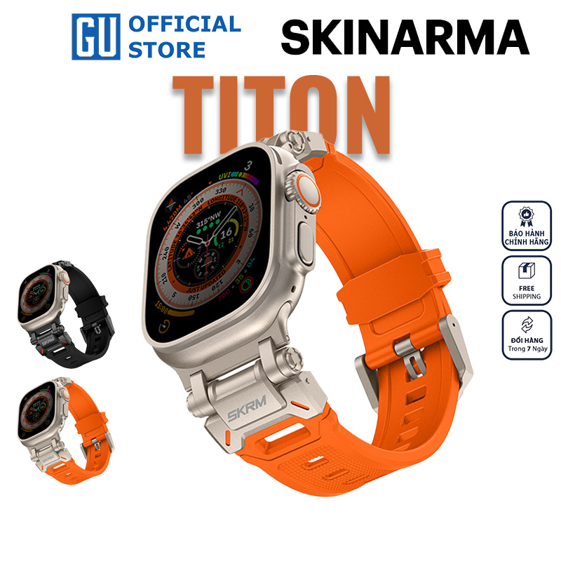 Dây Đồng Hồ Skinarma TITON Cho Apple Watch Size 49/46/45/44mm Độ Bền Vượt Trội Chống Nước Khóa Cài Kim Loại Hàng Chính Hãng