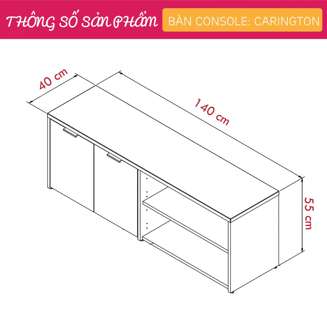 Bàn sảnh ra vào gỗ hiện đại SMLIFE Carington