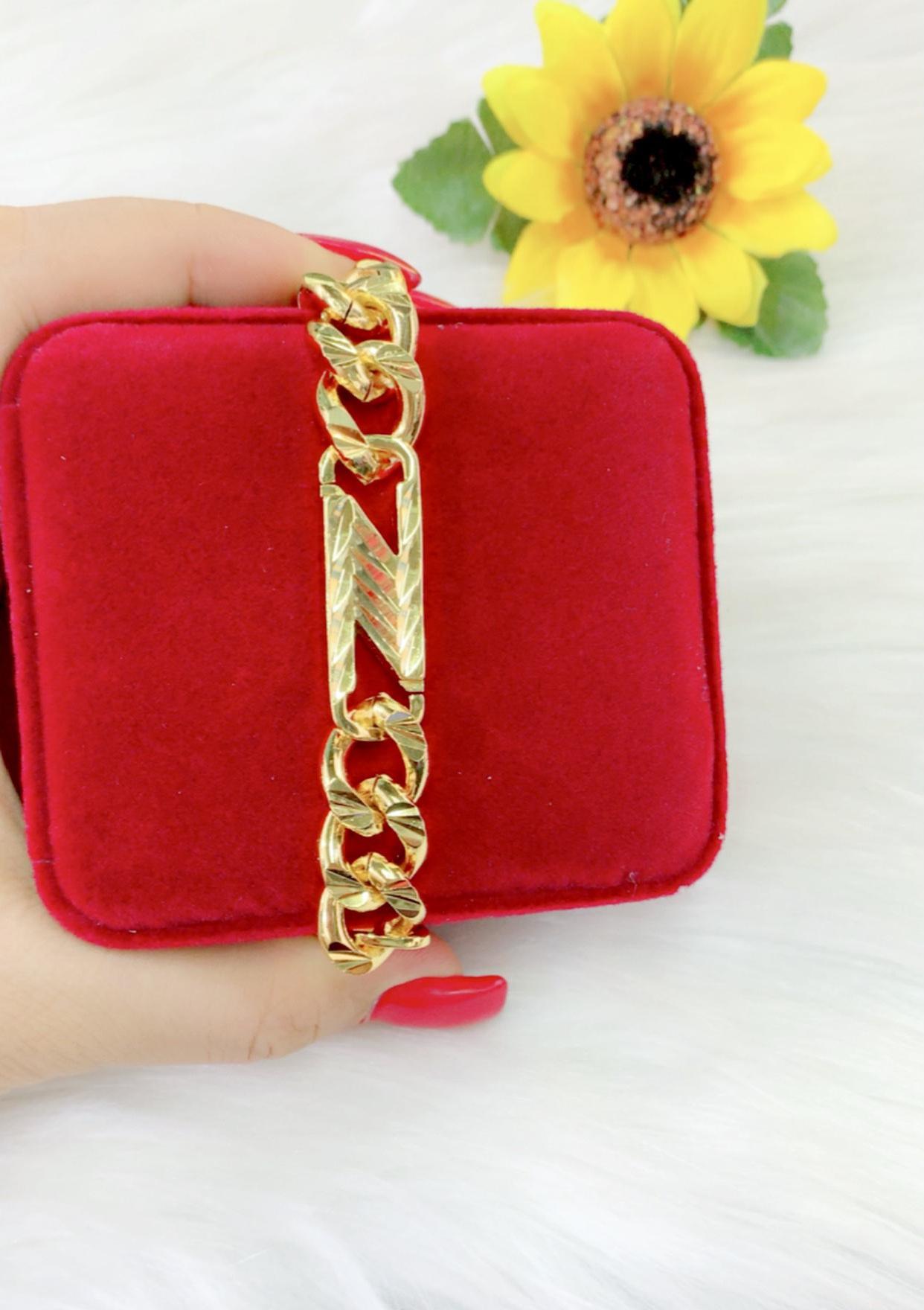 Lắc tay nam chữ N mạ vàng 24k cao cấp