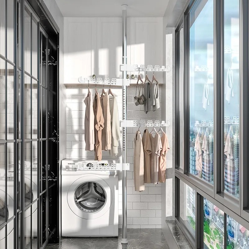 Cây Treo Quần Áo RAMAE JAPAN 6 Nhánh Móc Treo Điều Chỉnh Chiều Cao Tiết Kiệm Không Gian