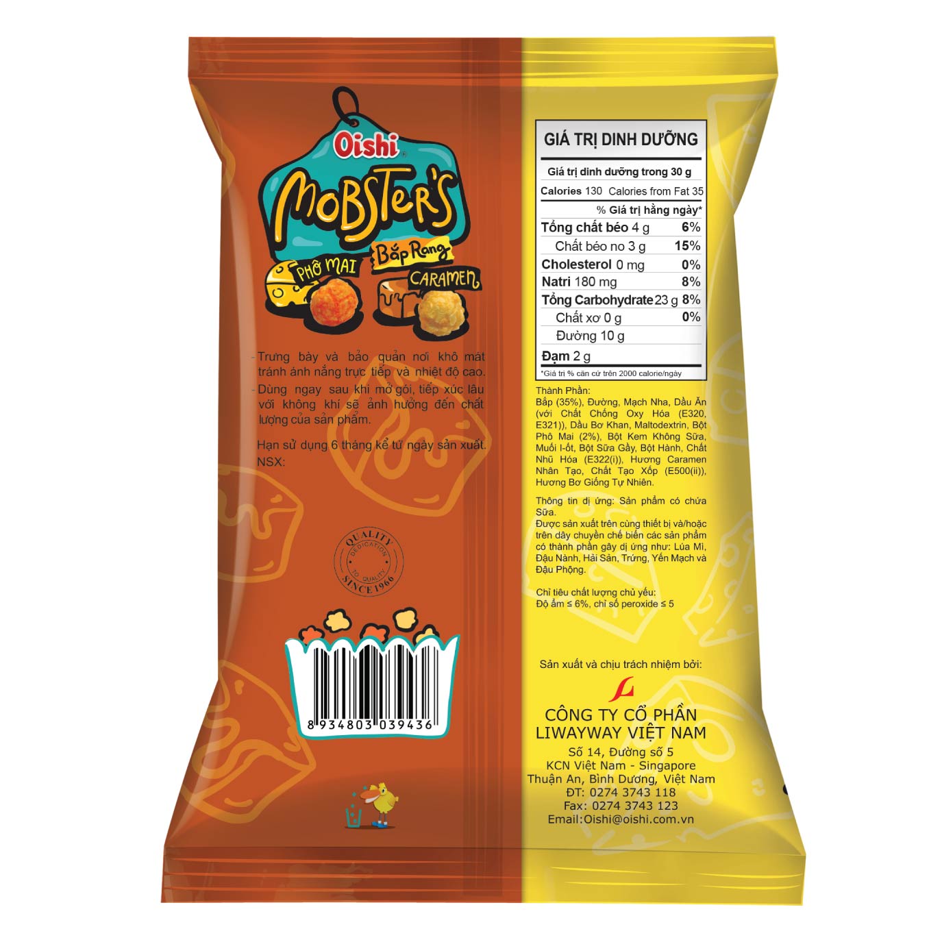 Combo 12 gói Oishi Bắp Rang Vị Phô Mai Caramen Mobsters