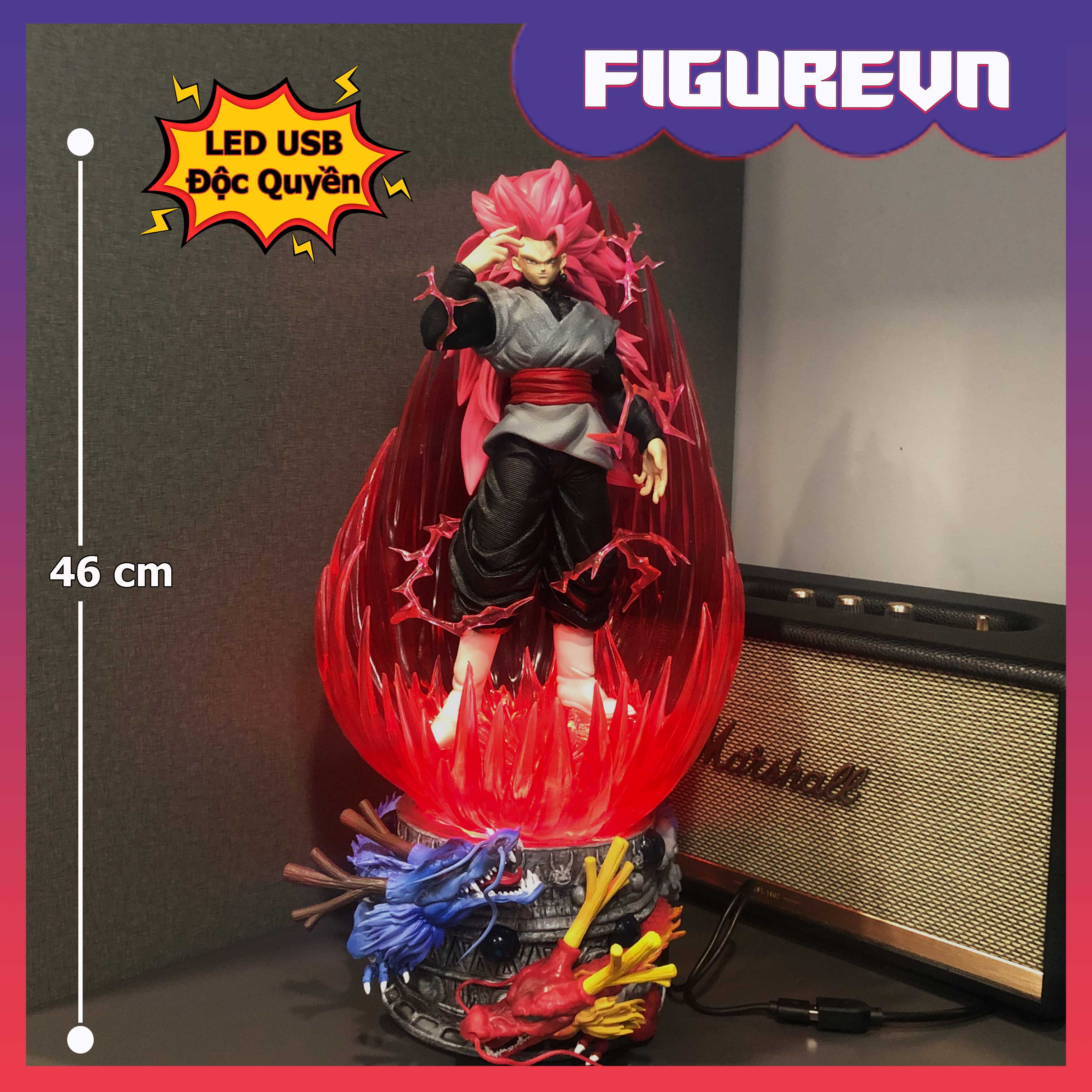 Mô hình Black Goku Rose SSJ3 46 cm có LED (usb) - Dragon Ball