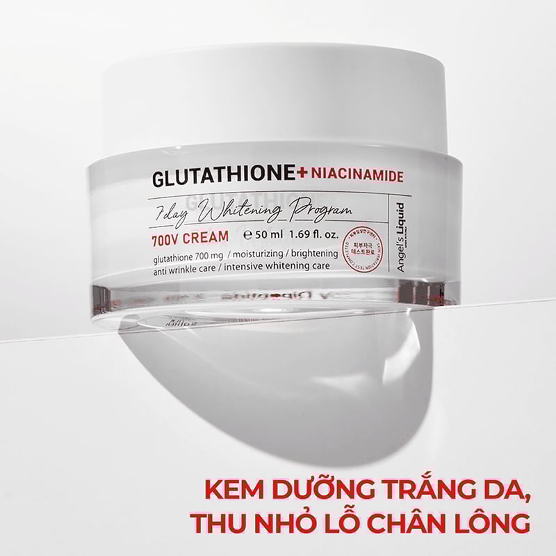 Kem Dưỡng Hỗ Trợ Giảm Thâm Nám Angel's Liquid Glutathione + Niacinamide 7Day Whitening Program 700 V-Cream