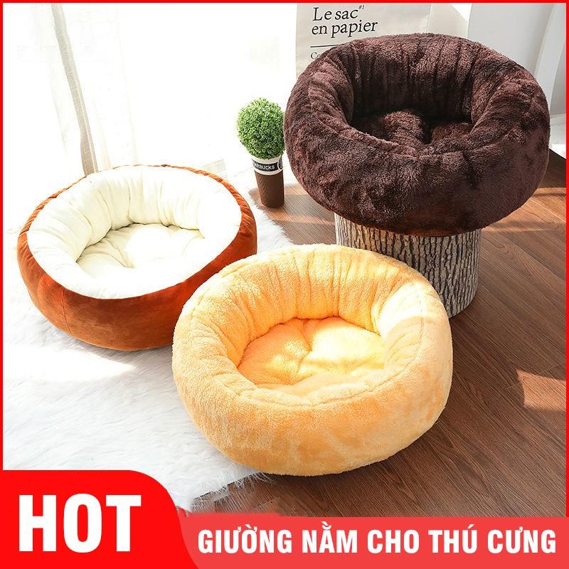 Giường Nằm Nệm Cho Thú Cưng Chất Liệu Bông Mềm Mại Có Thành Dựa Bằng Nhung Nhiều Màu Giá Rẻ