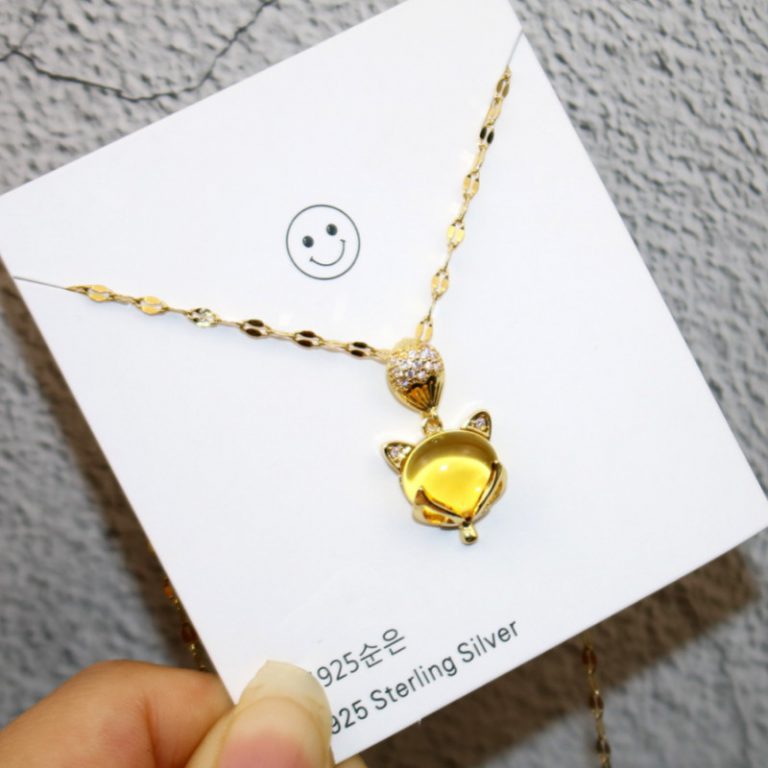 Dây Chuyền Hồ Ly Đá Nhiều Màu Titan Ko Han Rỉ TT 3848