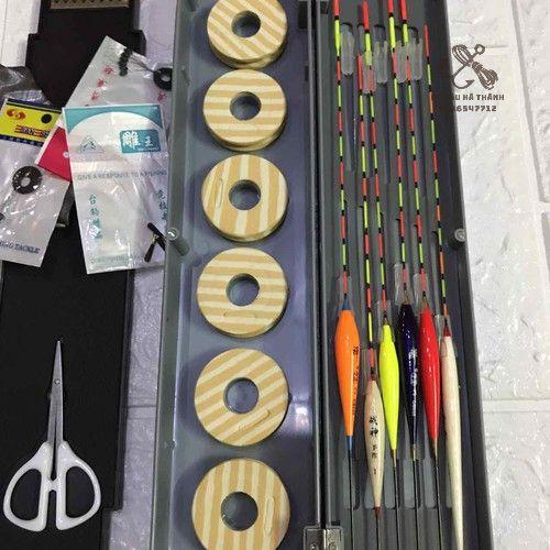 Bộ hộp phao câu cá+ phụ kiện câu đài đầy đủ như hình