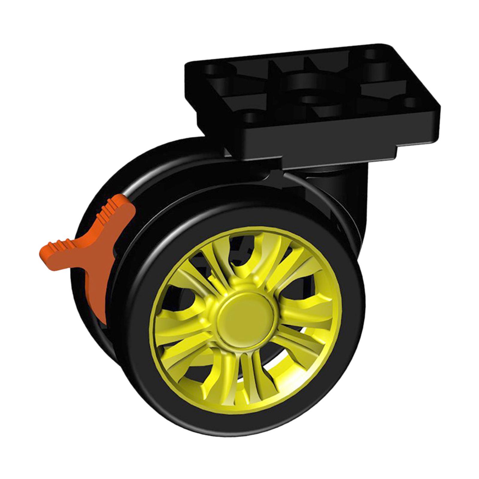 2x Luggage Suitcase Replacement Wheels with Brake Durable for Suitcase
