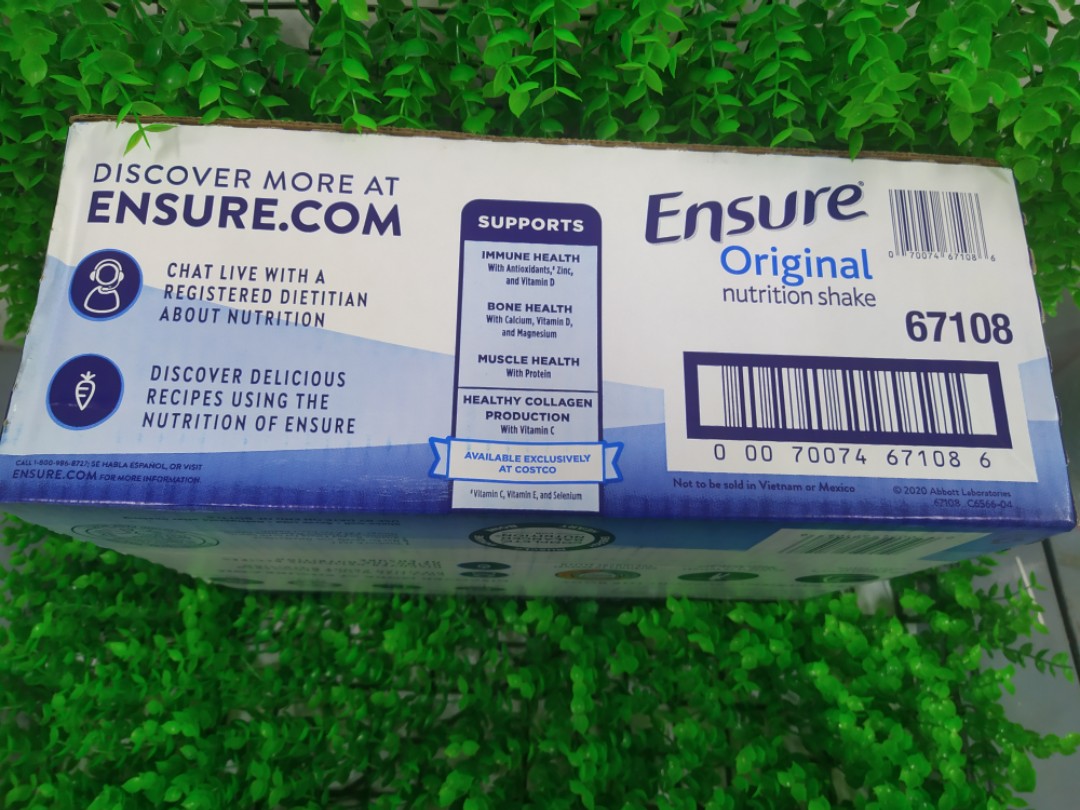 Sữa ensure nước Ensure Original Nutrition Shake - giúp hồi phục sức khỏe cho người gầy, người suy dinh dưỡng, người  già - QuaTangMe Extaste