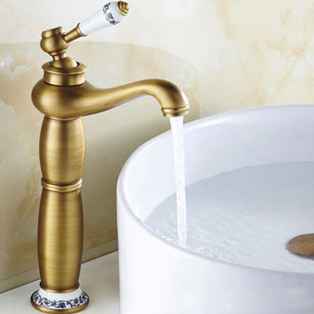 Vòi rửa lavabo đồng nghệ thuật VOI002 – họa tiết vintage mới lạ độc đáo