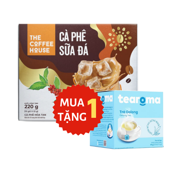 MUA 1 TẶNG 1 - Cà phê sữa đá The Coffee House 220g tặng Trà Oolong Tearoma 40g