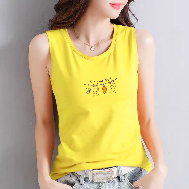 Áo thun nữ sát nách HAVE A NICE DAY cổ tròn, thun cotton 100% cao cấp, co giãn thoải mái 4 chiều-SN107
