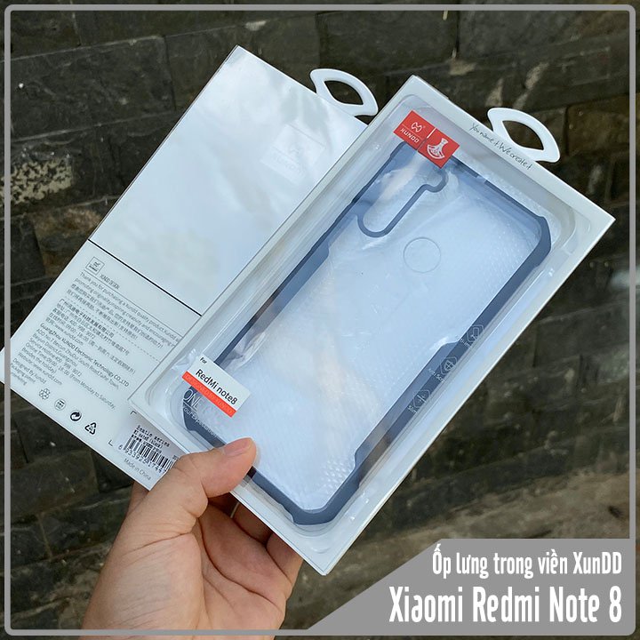 Ốp lưng chống sốc cho Xiaomi Redmi Note 8 mặt lưng trong viền nhựa TPU dẻo màu XUNDD