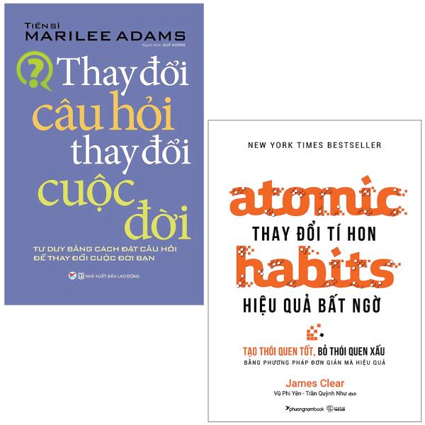 Combo Sách Atomic Habits - Thay Đổi Tí Hon Hiệu Quả Bất Ngờ + Thay Đổi Câu Hỏi Thay Đổi Cuộc Đời (Bộ 2 Cuốn)