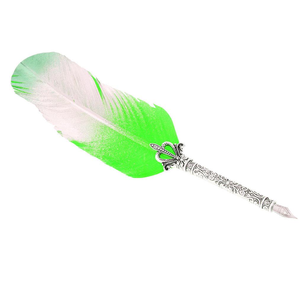 Antique Dip Feather Pen Set with 5pcs Nibs Pen Stand Birthday Wedding Christmas Gift