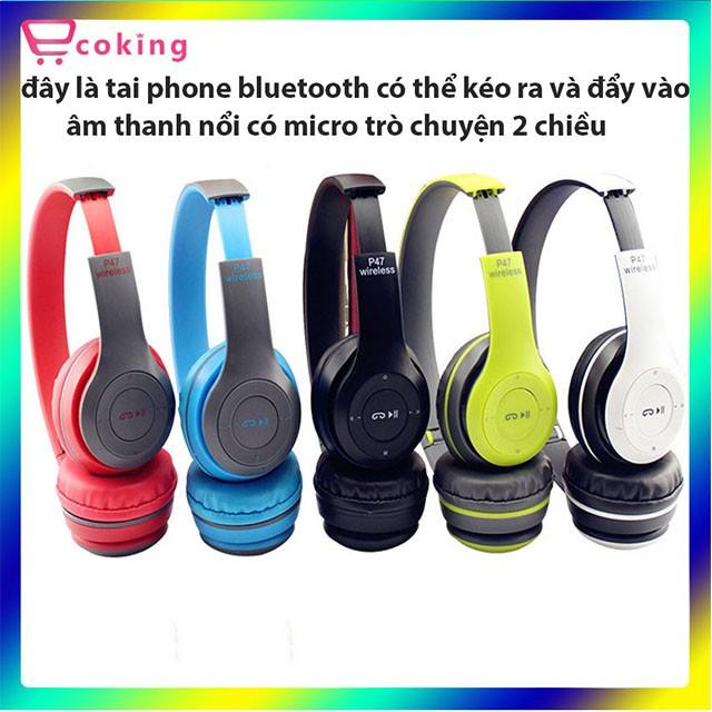 Tai nghe bluetooth không giây chụp tai P47 âm thanh nổi chất lượng cao - JL