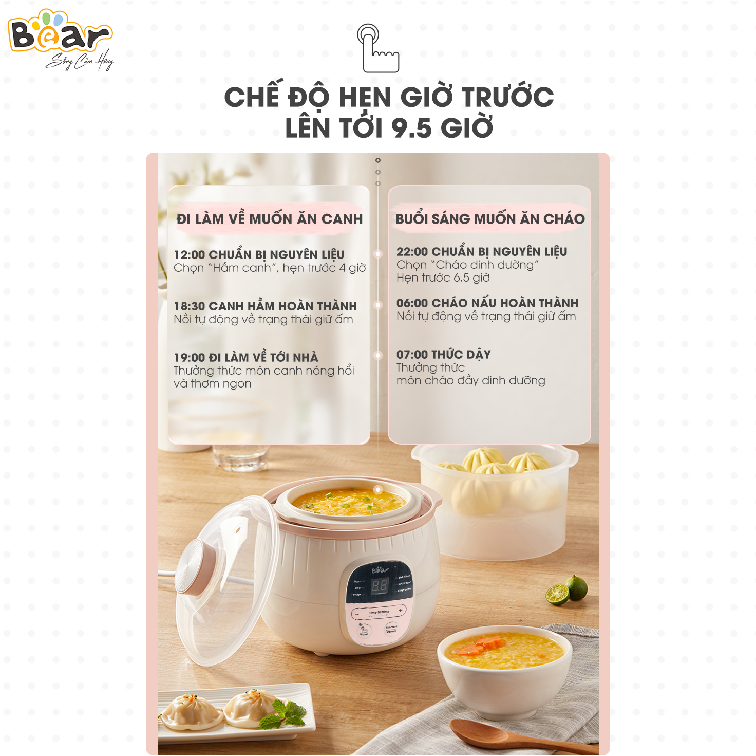 Combo Nồi Nấu Chậm 0,8L SUBE001 + Máy Xay Ăn Dặm 0,3L B03V2 cháo, chưng yến dinh dưỡng, tiện dụng - Hàng Chính Hãng