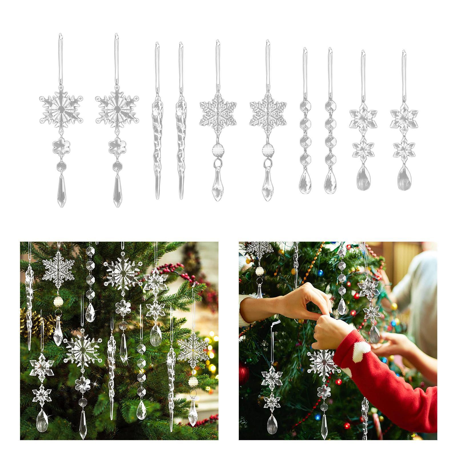 Christmas Party Decoration DIY Transparent Clear Acrylic Snowflake Ornaments
