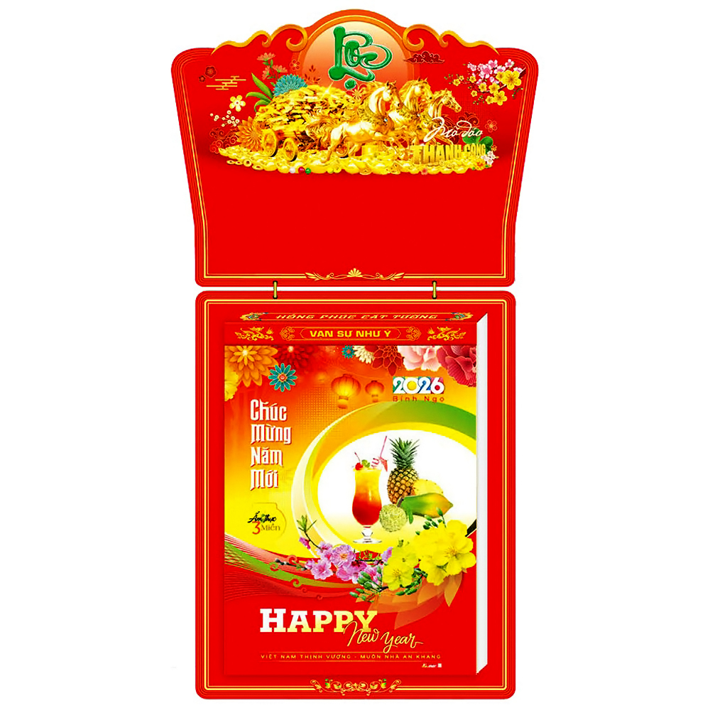 Lịch bloc Mỗi ngày món ăn dinh dưỡng khổ lịch 20*30 Bính Ngọ Ẩm Thực Món Ngon Người Việt kích thước tổng 60cm năm 2026