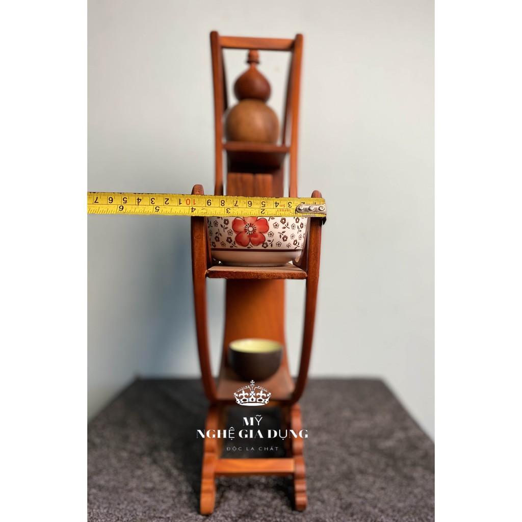 Kệ mini gia dụng gỗ gõ hình trăng khuyết