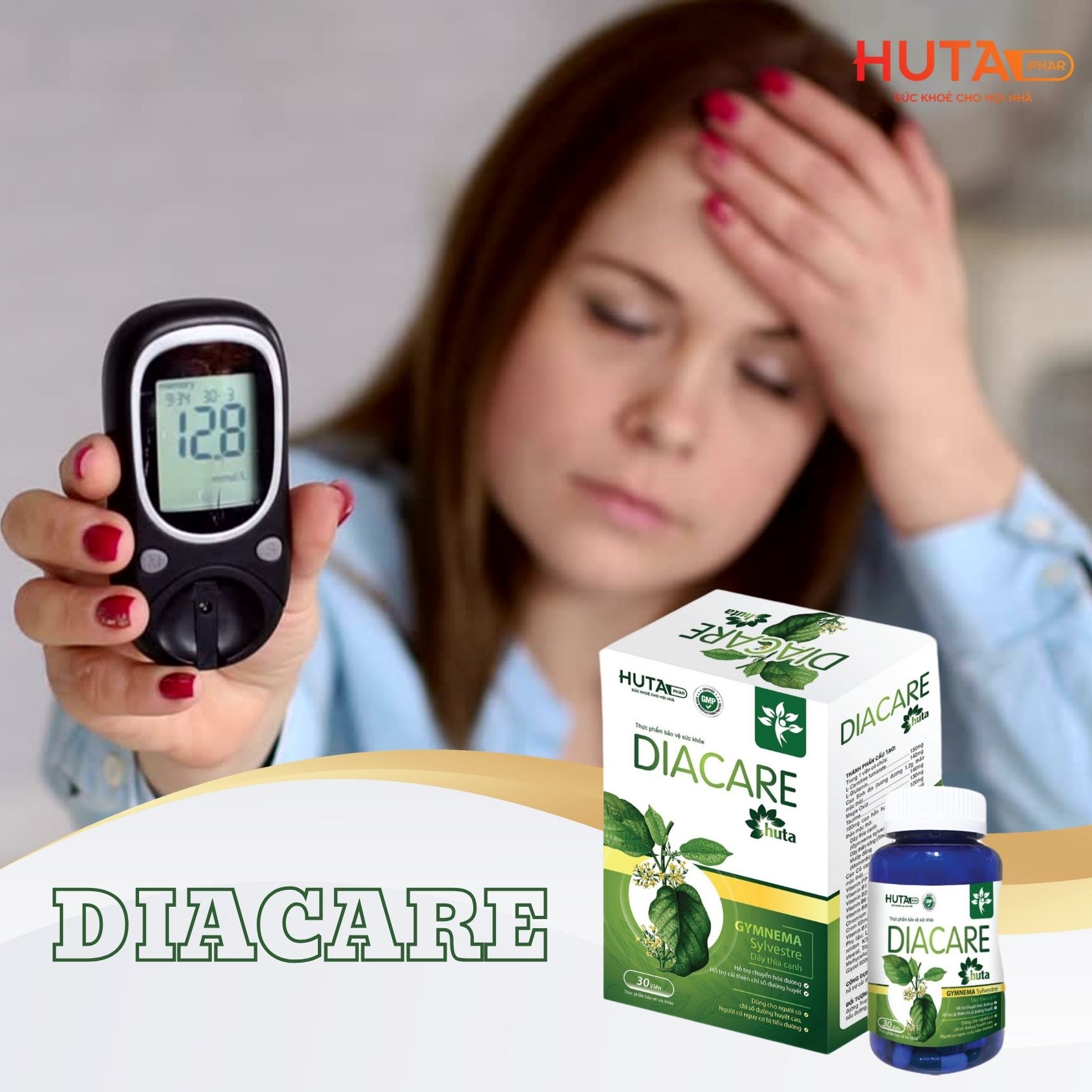 DIACARE HUTA - Hỗ trợ đường huyết, cải thiện chỉ số đường huyết