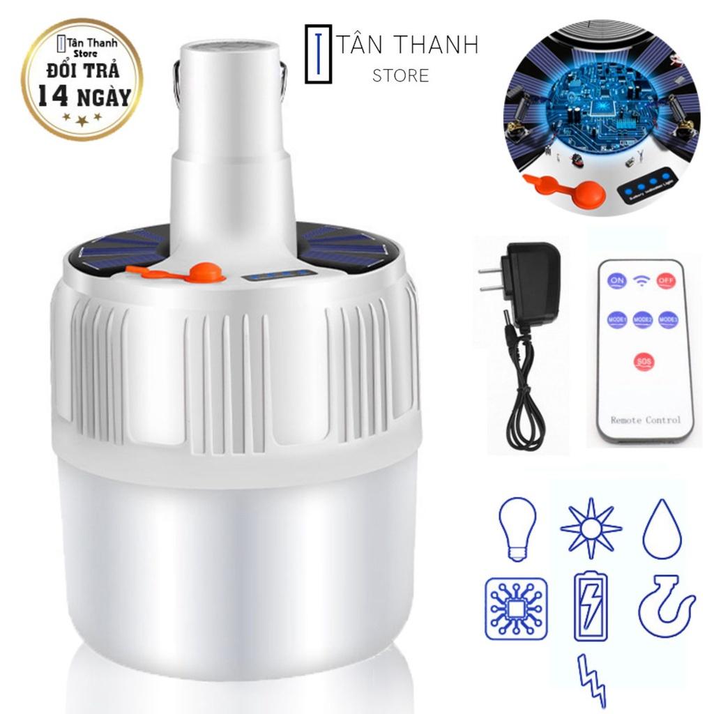 ️ Bóng đèn tích điện️ Đèn led tích điện năng lượng mặt trời 100W siêu sáng, 5 chế độ có điều khiển